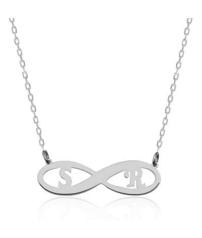 Gümüş Sonsuzluk Harf Kolye