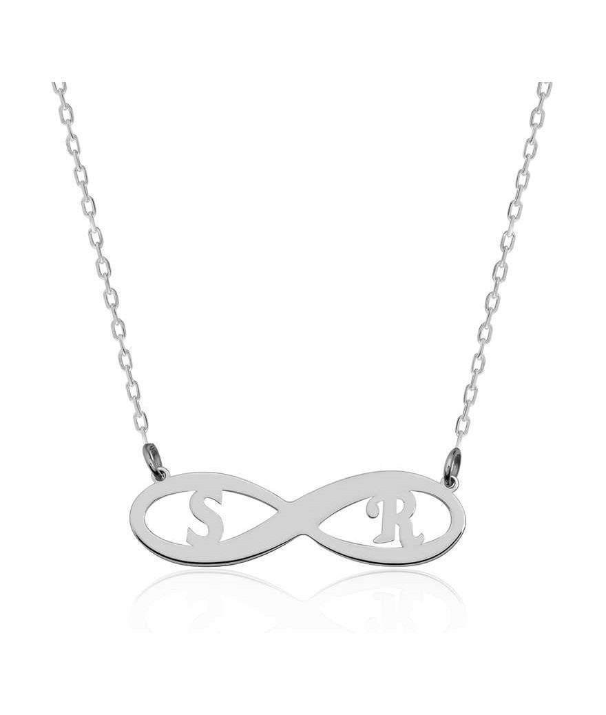 Gümüş Sonsuzluk Harf Kolye