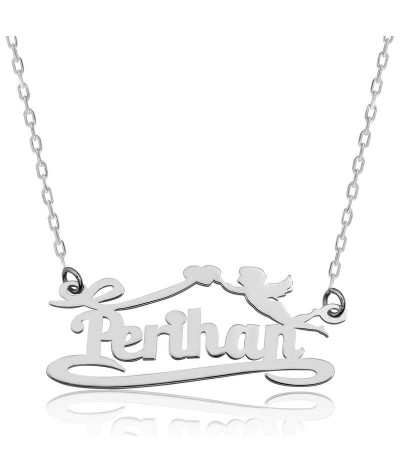 Gümüş Kişiye Özel İsimli Eros Aşk Oku Kolye