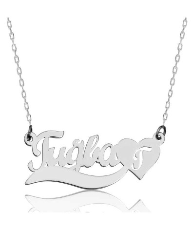 Gümüş Kişiye Özel İsimli Aşk Kolye