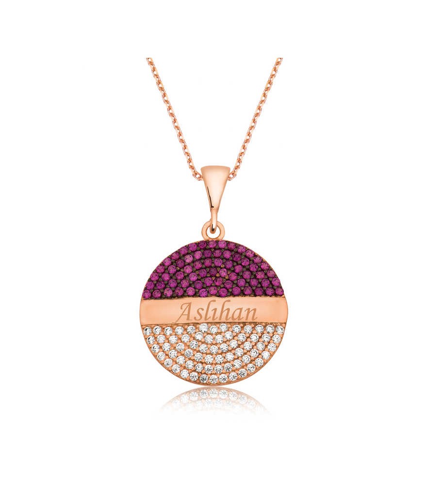 Gümüş Yuvarlak İsimli Bayan Kolye