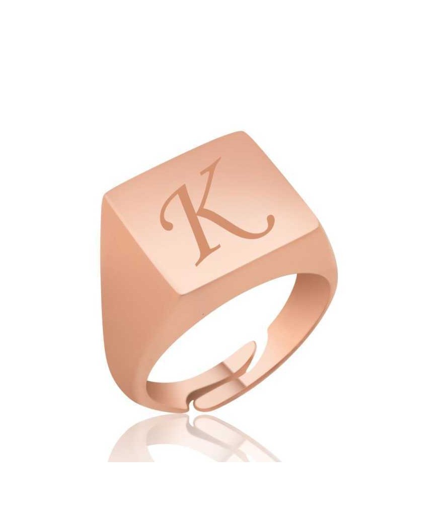 Gümüş Ayarlanabilir Harfli Şovalye Bayan Yüzük