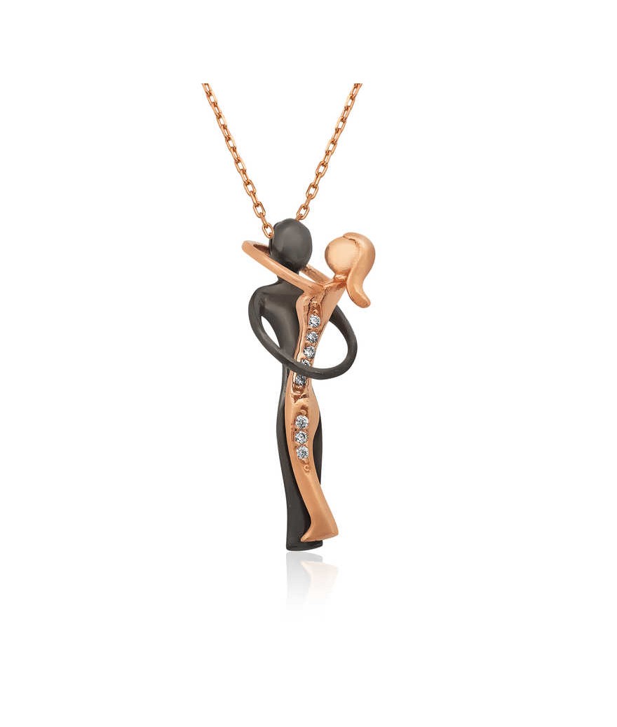 Gümüş Dans Eden Çift Bayan Kolye