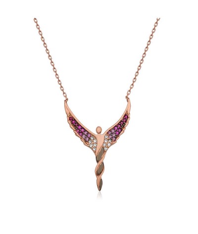 Gümüş Kanatlı Melek Bayan Kolye