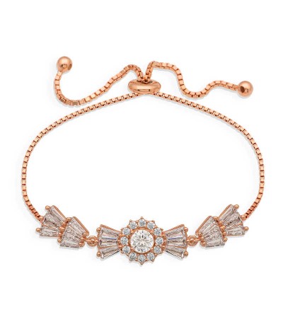 Gümüş Baget Taşlı Asansör Bileklik