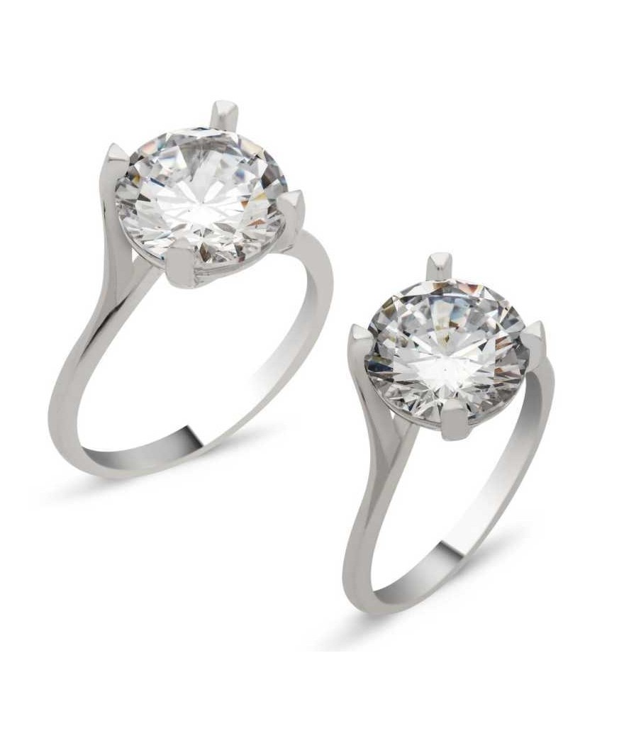 Gümüş Tek Taş Bayan Yüzük