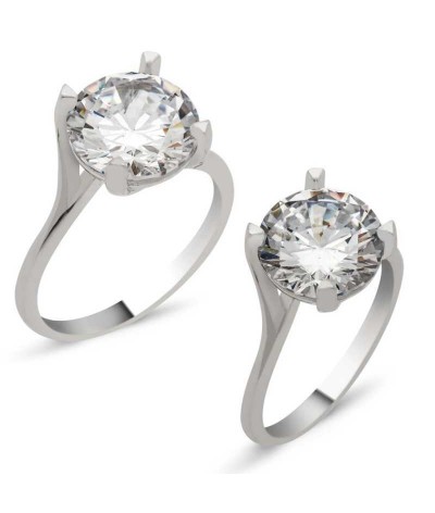 Gümüş Tek Taş Bayan Yüzük