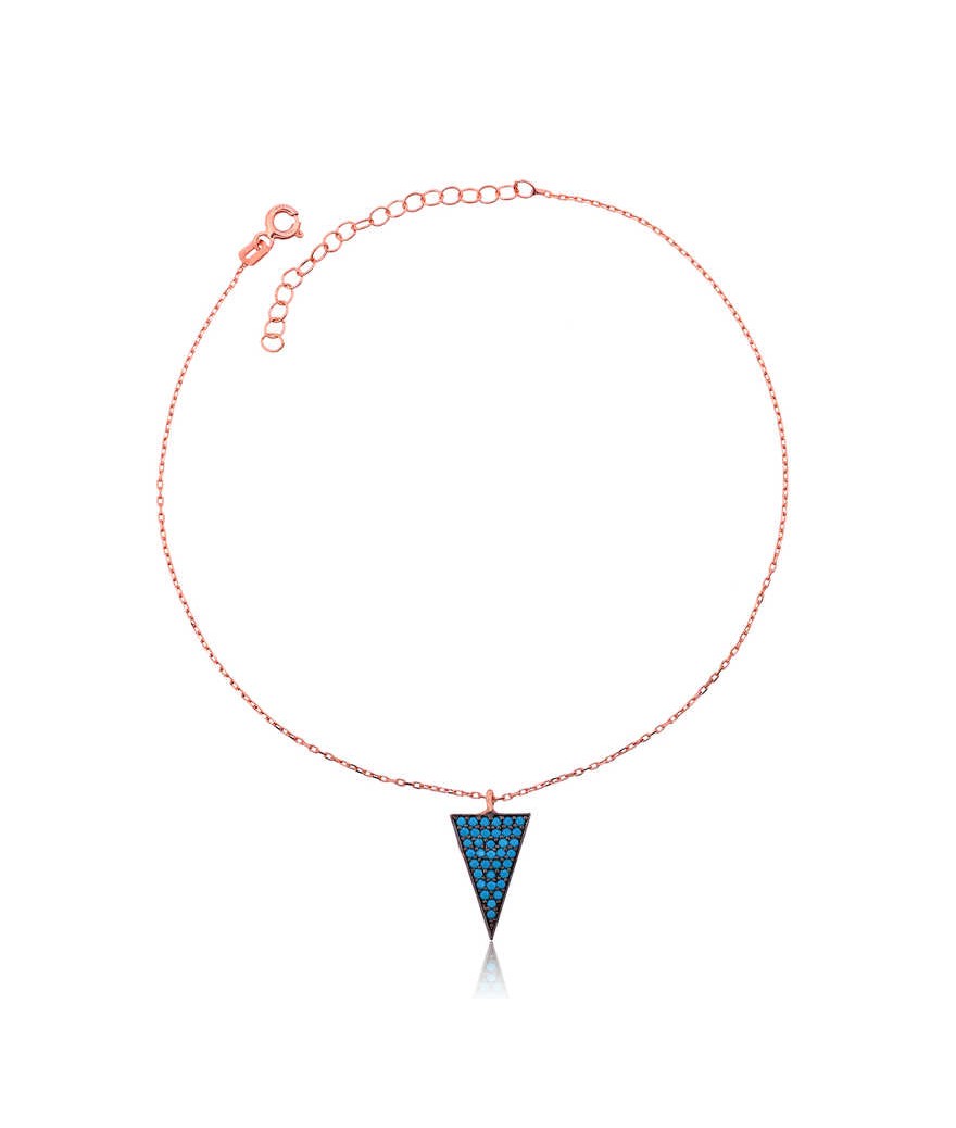 Gümüş Mavi Üçgen Halhal