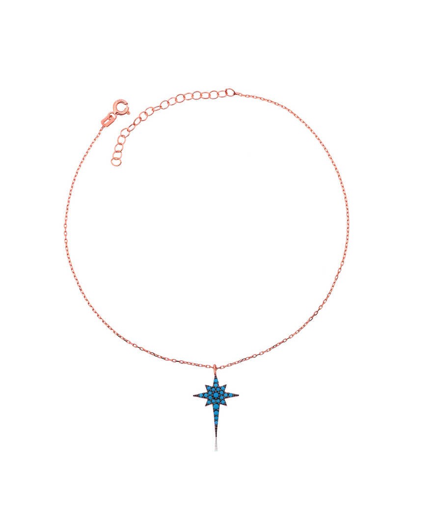 Gümüş Mavi Kutup Yıldızı Halhal