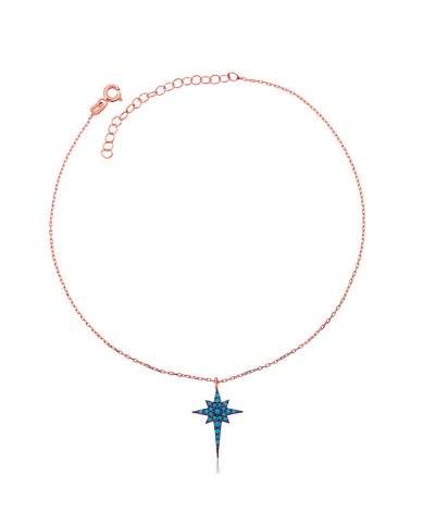 Gümüş Mavi Kutup Yıldızı Halhal