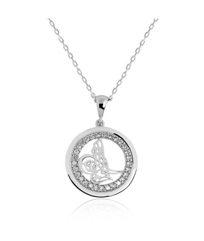 Gümüş Tuğralı Bayan Kolye