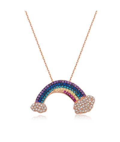 Gümüş Gökkuşağı Bayan Kolye