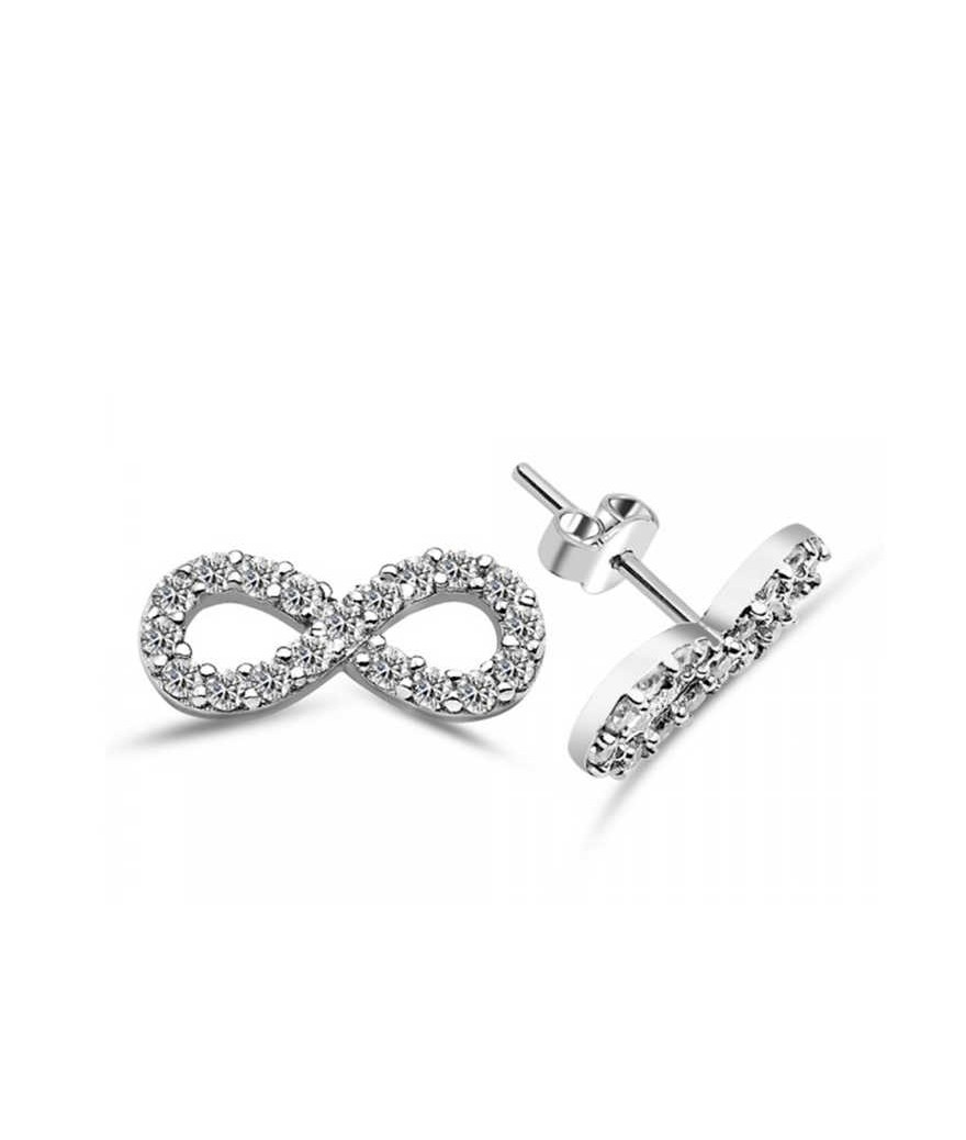 Gümüş Sonsuzluk Çivili Küpe