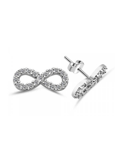 Gümüş Sonsuzluk Çivili Küpe