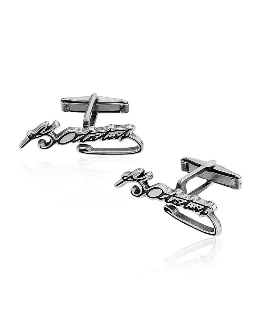 Gümüş Kemal Atatürk İmzalı Kol Düğmesi