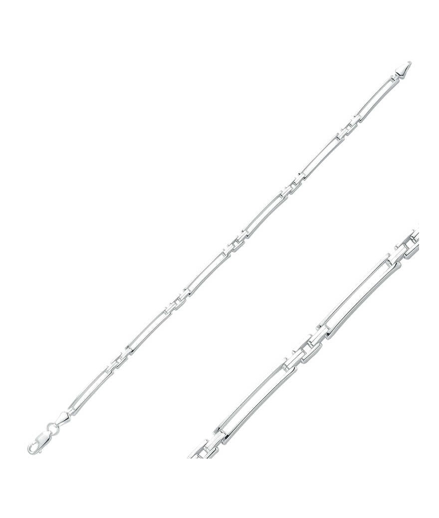 Gümüş İnce Çift Çizgili Erkek Bileklik