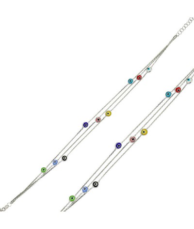 Gümüş Renkli Nazar Bayan Bileklik