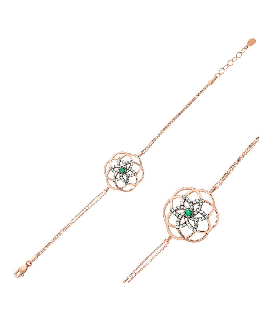 Gümüş Yaşam Çiçeği Bayan Bileklik