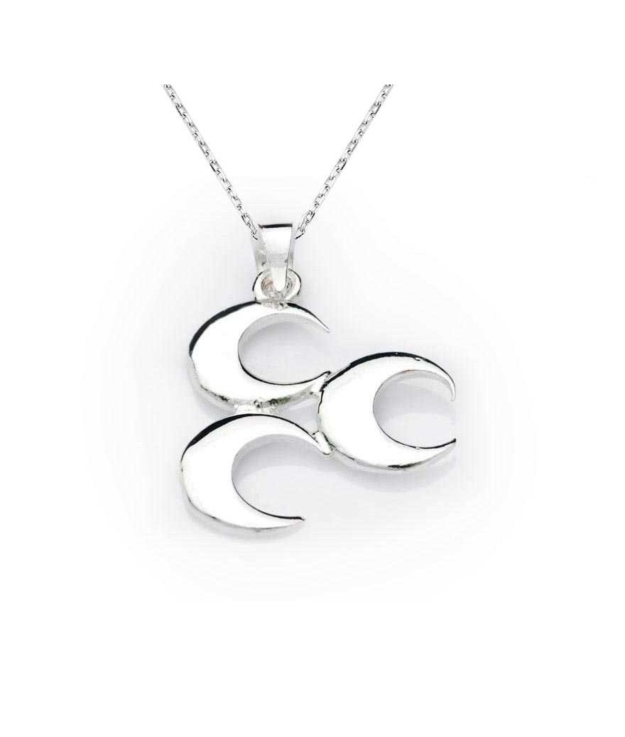 Gümüş Üç Hilal Kolye