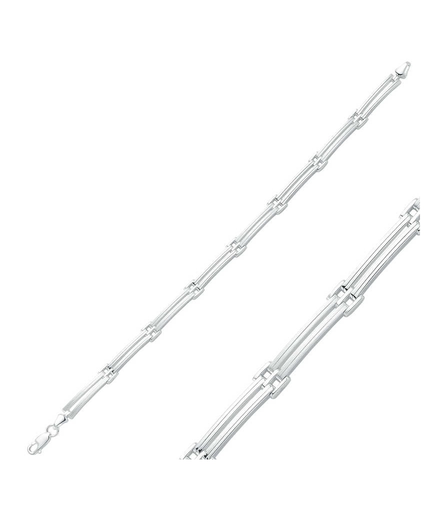 Gümüş İki Sıra Erkek Bileklik