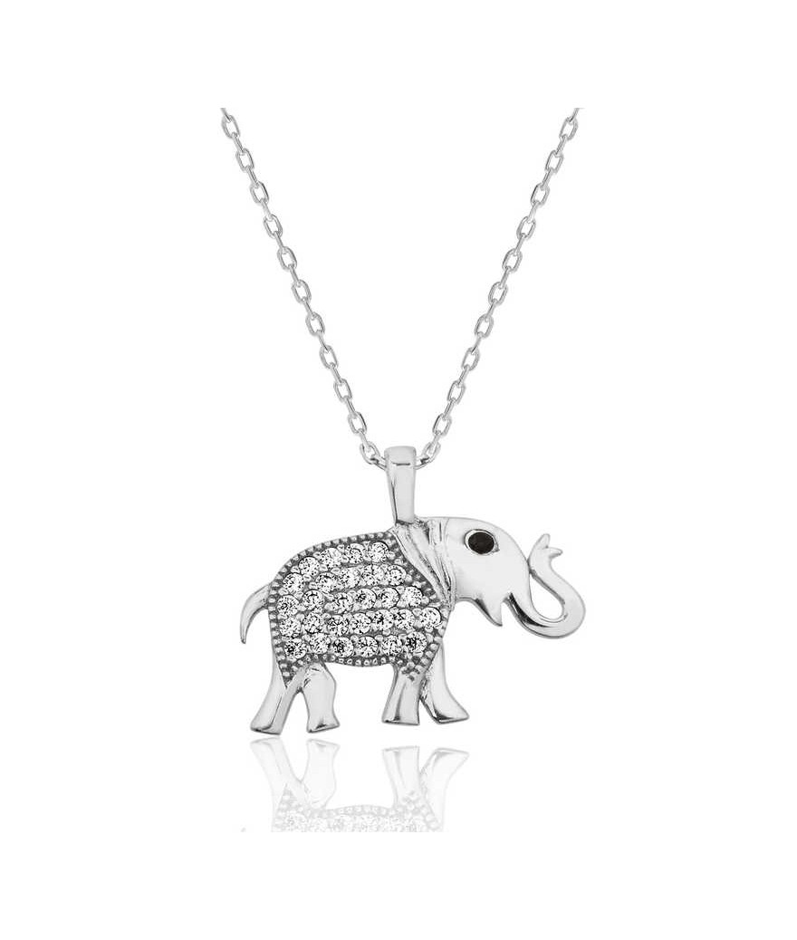 Gümüş Fil Bayan Kolye
