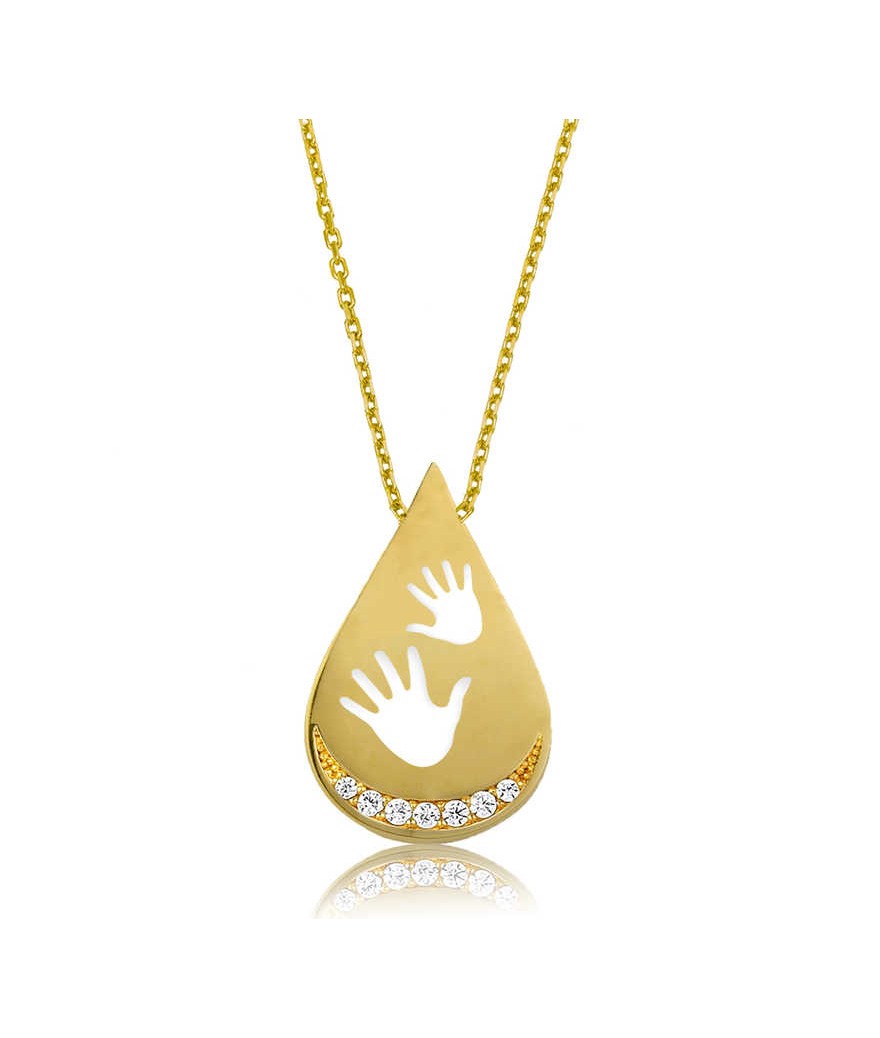 Gümüş Bebek Elleri Bayan Kolye