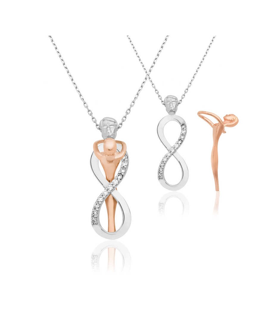 Gümüş Sonsuz Aşk Bayan Kolye