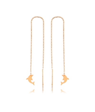 Gümüş Zincirli Yunus Balığı Küpe