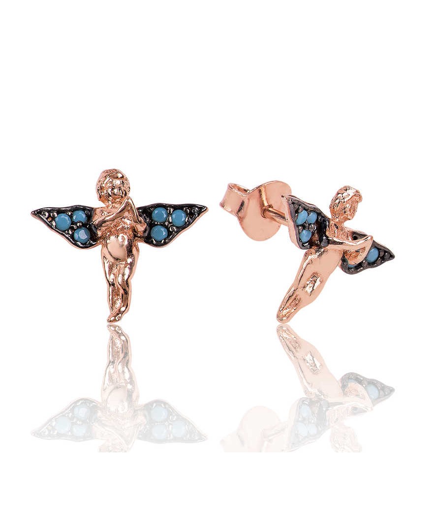 Gümüş Melek Çivili Küpe