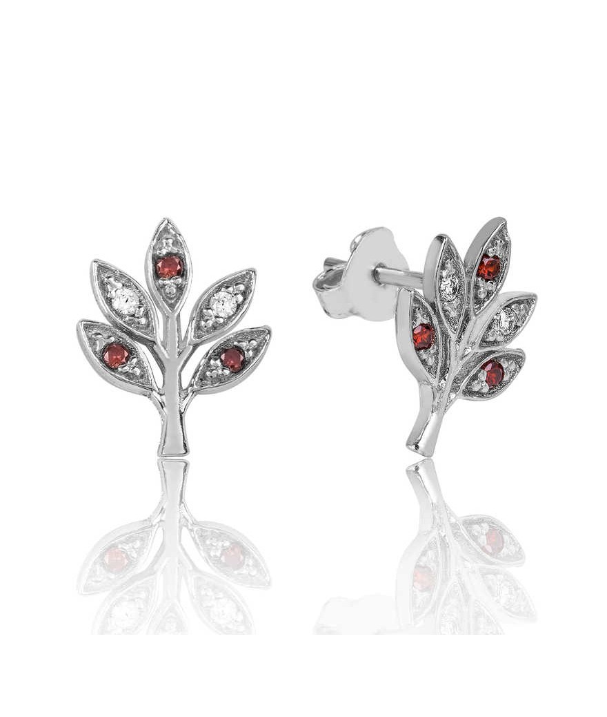 Gümüş Sevgi Dalı Çivili Küpe