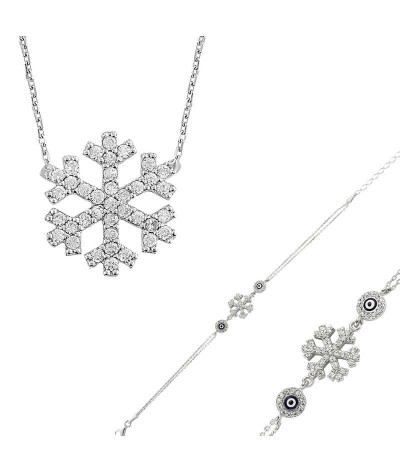 Gümüş Kar Tanesi Bayan Set