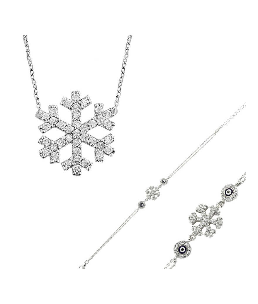 Gümüş Kar Tanesi Bayan Set