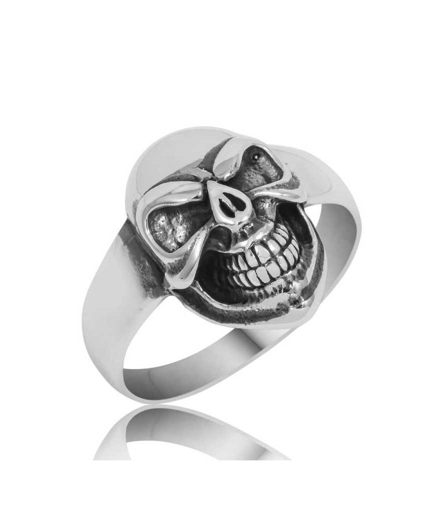 Gümüş Kuru Kafa Erkek Yüzük