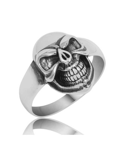 Gümüş Kuru Kafa Erkek Yüzük