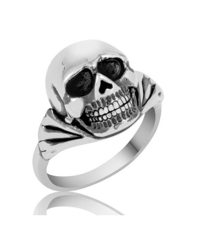 Gümüş Kuru Kafa Erkek Yüzük