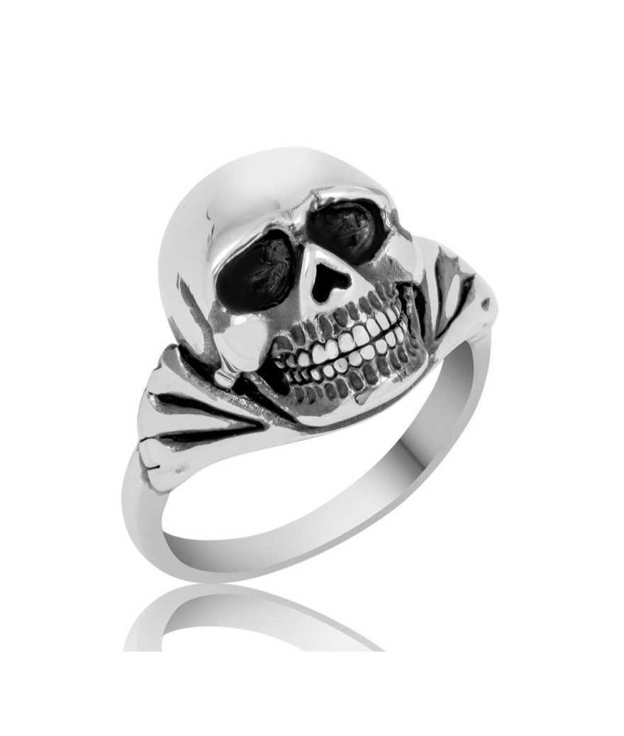 Gümüş Kuru Kafa Erkek Yüzük