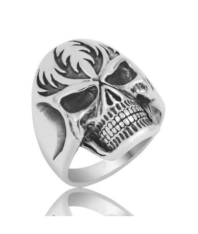 Gümüş Kuru Kafa Erkek Yüzük