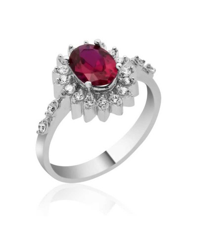 Gümüş Çiçek Bayan Yüzük