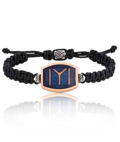 Gümüş Kayı Boyu Makrome Erkek Bileklik