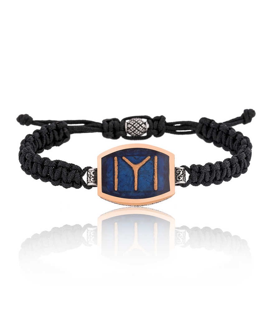 Gümüş Kayı Boyu Makrome Erkek Bileklik