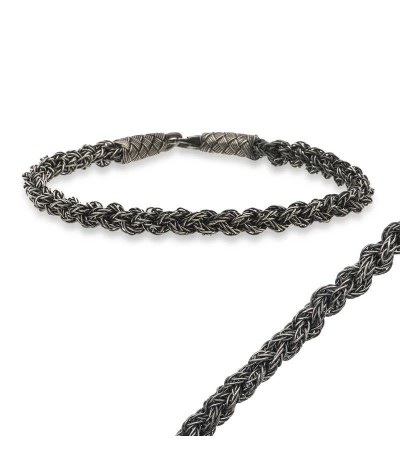 Gümüş Kazaziye Örgü Bileklik