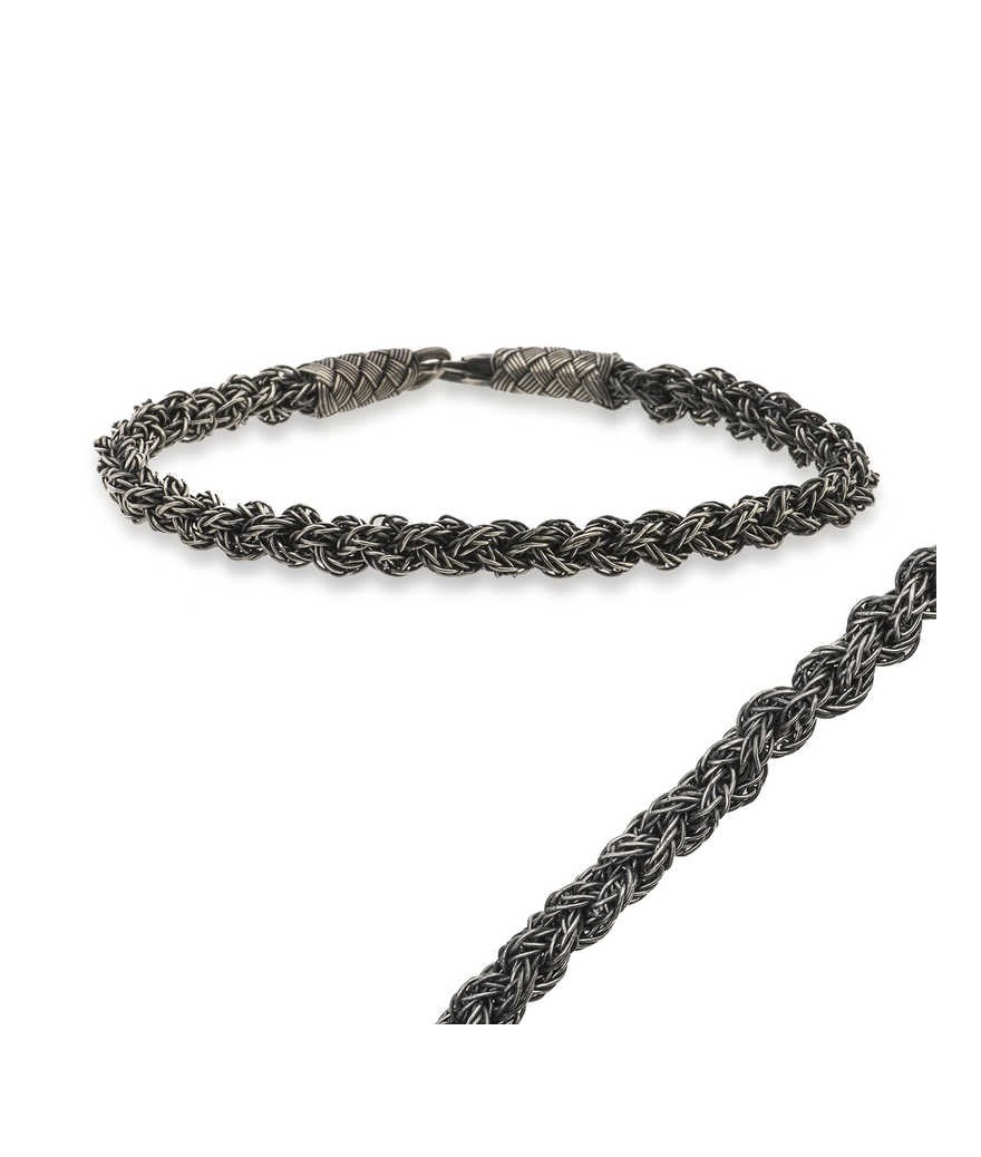 Gümüş Kazaziye Örgü Bileklik