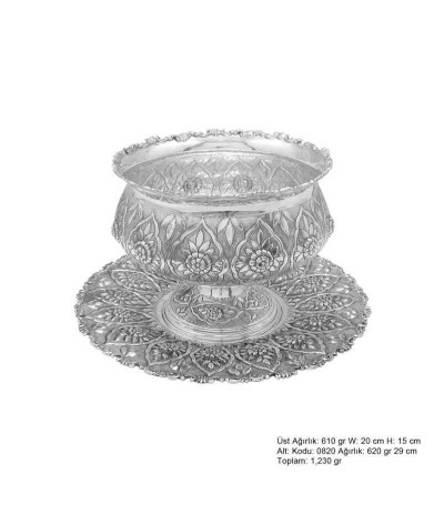 Papatya Desenli Gümüş Boller