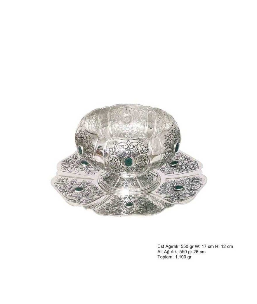 Lale Desenli Gümüş Boller