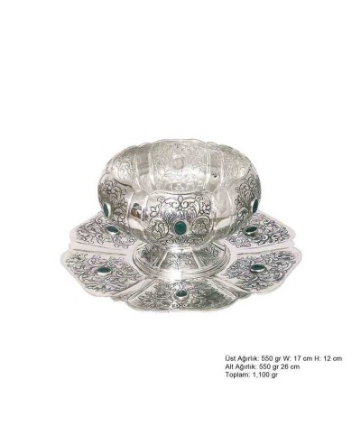 Lale Desenli Gümüş Boller