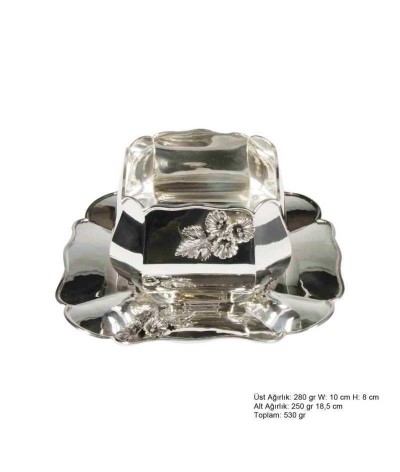 Amaryllis Desenli Gümüş Boller