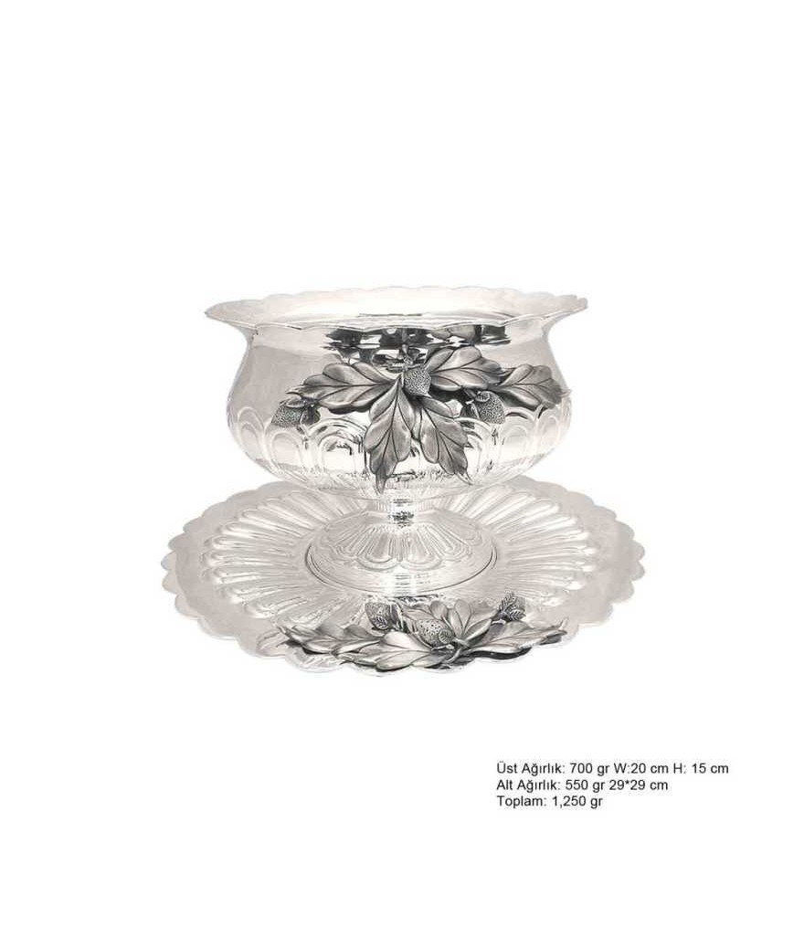 Yaprak Desenli Gümüş Boller