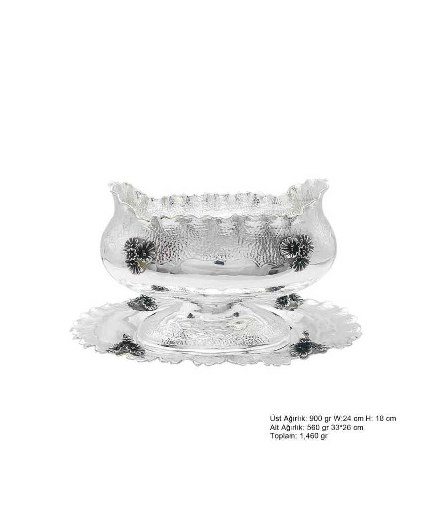 Lilyum Motifli Gümüş Boller