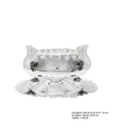 Lilyum Motifli Gümüş Boller