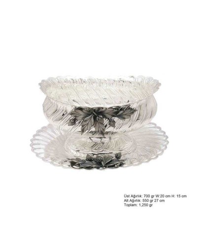 Yaprak Motifli Gümüş Boller